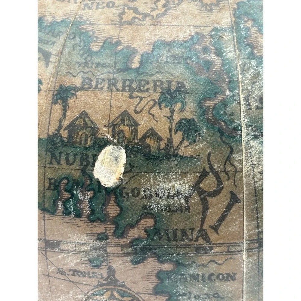 Lillian Vernon Vintage Rare Leather Wrapped Decanter World Map Made‎ In Italy